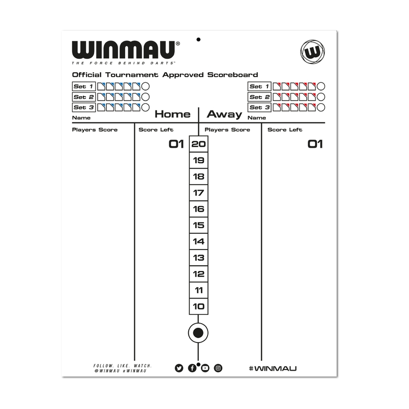 WINMAU Scorerboard Score Board Schreibtafel Tafel Dry Wipe Weiß/Schwarz 8658 