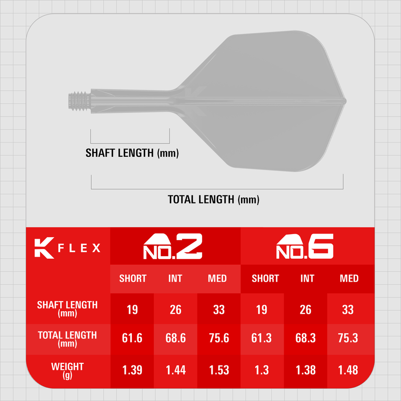 Target Flights & Shafts - K-Flex - Logo - Clear - No6